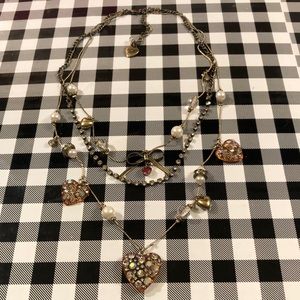 Betsey Johnson Multicolor Heart Necklace